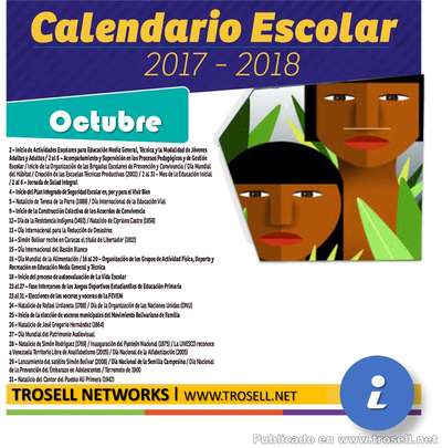 #Feriados #Octubre #Venezuela Feriados No laborables del mes de Octubre 2017