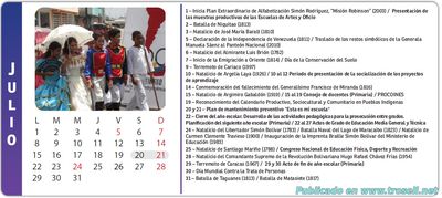 Efemérides de Julio + Feriados y Cronograma Escolar