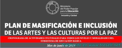 CRONOGRAMA DE ACTIVIDADES CULTURALES PARA TODOS LOS NIVELES