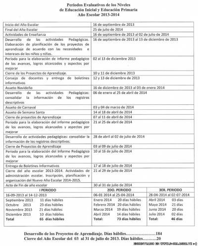 CALENDARIO ESCOLAR 2013-2014