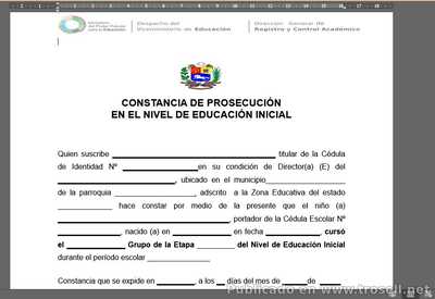 Certificado de Estudios y Constancia de Prosecución