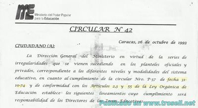 CIRCULAR 42 SOBRE ACTOS DE GRADOS Y PROMOCION