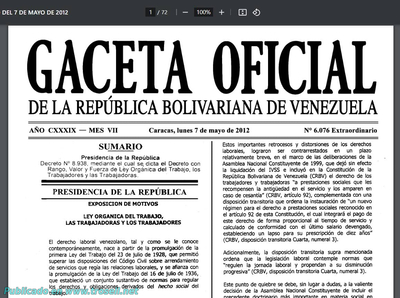 Ley Orgánica del Trabajo, de los Trabajadores y Trabajadoras (LOTTT)