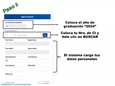 Coloca el año de graduación “2024”