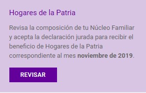 Bono Hogares de La Patria Noviembre 2019