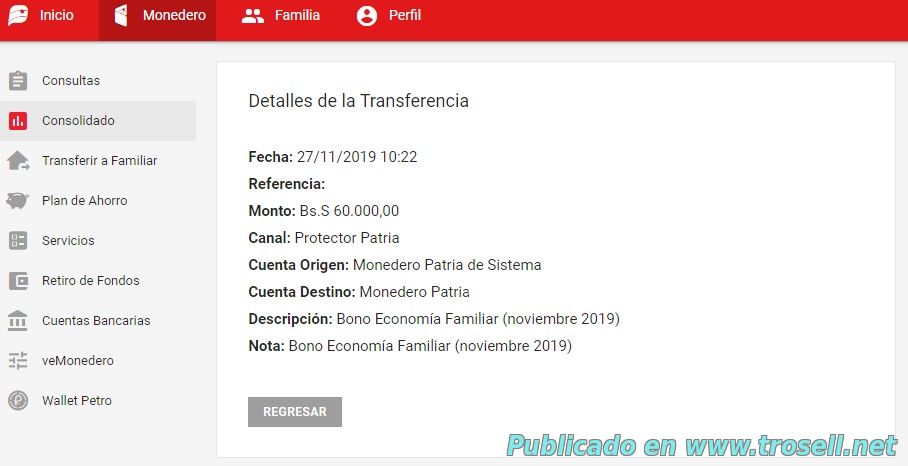 Bono Economía Familiar Noviembre 2019