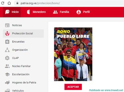 Bono de Pueblo Libre ya está Disponible en Patria . ORG