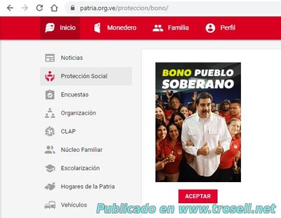 Bono de Pueblo Soberano ya está Disponible en Patria . ORG