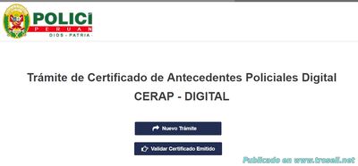 CERAP Certificado de Antecedentes Policiales Digital de Peru