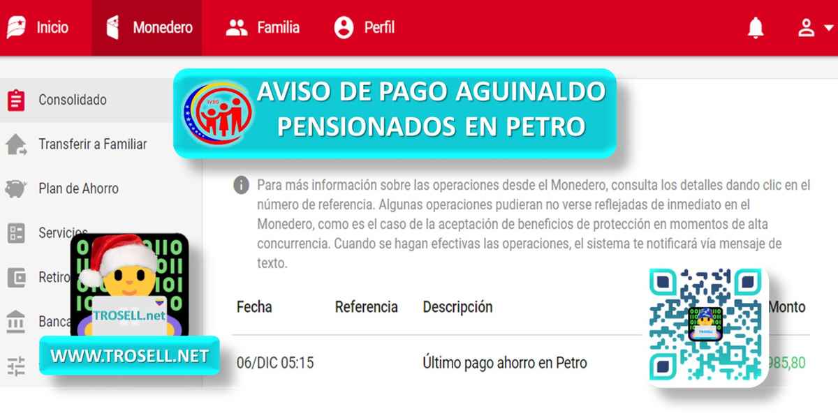 AGUINALDO PENSIONADOS EN PETRO DICIEMBRE 2019