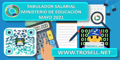 TABULADOR OFICIAL DOCENTES, ADMINISTRATIVOS Y OBREROS MAYO 2021 Ministerio de Educacion de Venezuela