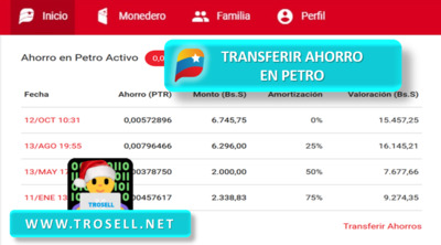 Usar Ahorro en Petro con el Monedero