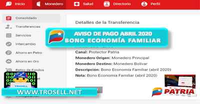 Bono Economía Familiar Abril 2020