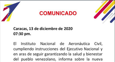 INAC suspende vuelos internacionales