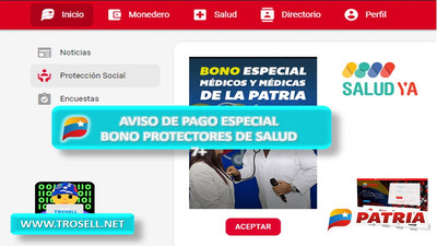 Aviso de Pago Bono Protectores de Salud