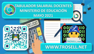 TABULADOR DOCENTES MINISTERIO DE EDUCACIÓN MAYO 2021