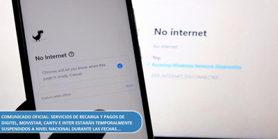 Recargas y pagos serán suspendidos temporalmente