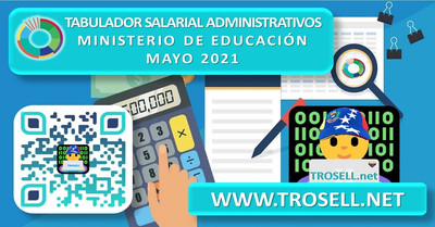 TABULADOR SALARIAL OFICIAL ADMINISTRATIVOS MINISTERIO EDUCACIÓN 2021