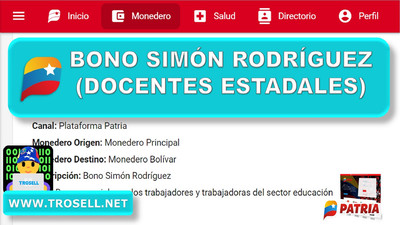 Docentes Estadales recibirán Bono Simón Rodriguez