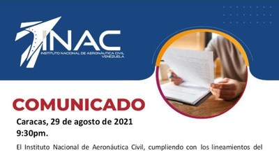 INAC autoriza apertura de operaciones aéreas