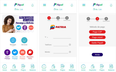 Recarga Patria con Pago Movil via Payall