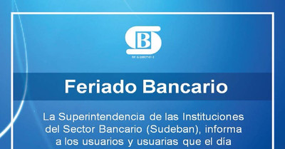 AVISO: Lunes 04 y martes 05 de Julio Feriado Bancario