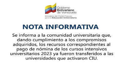 AVISO DE PAGO OPSU CIU 2023