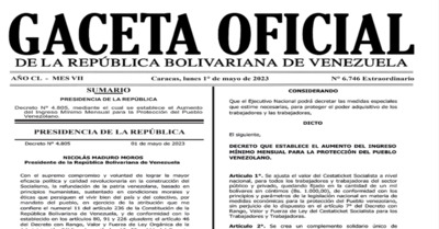 Gaceta Oficial Extraordinaria N° 6.746 Decreto N° 4.805