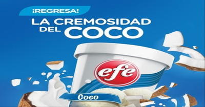 Helado Efe sabor a Coco regresa al mercado