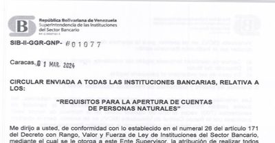 SUDEBAN ratifica flexibilización en requisitos para apertura de cuentas