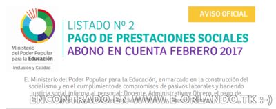 #Enterate Ya! 2DO LISTADO #OFICIAL DE PRESTACIONES SOCIALES MPPE