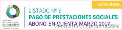 #Enterate Ya! 5TO LISTADO #OFICIAL DE PRESTACIONES SOCIALES MPPE