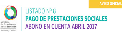 #Enterate Ya! 8vo LISTADO #OFICIAL DE PRESTACIONES SOCIALES MPPE