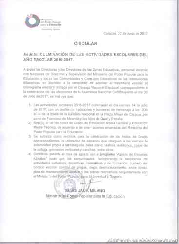 #AvisoOficial El Año Escolar CULMINARÁ el 14 de Julio (Ver circular Oficial)