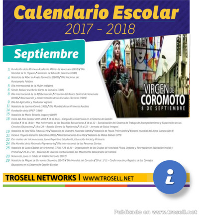 #Feriados #Septiembre #Venezuela Feriados No laborables del mes de Septiembre 2017