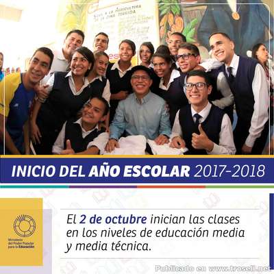 #AvisoOFICIAl #Inicio #Clases #Venezuela MPPE anuncia nuevo cronograma 2017-2018