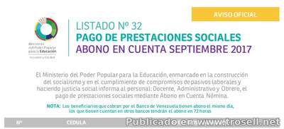 #Enterate Ya! LISTADO 32 SINCERADO #OFICIAL DE PRESTACIONES SOCIALES MPPE