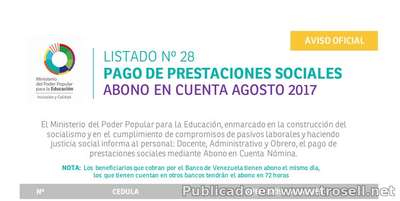 #Enterate Ya! LISTADO 28 SINCERADO #OFICIAL DE PRESTACIONES SOCIALES MPPE