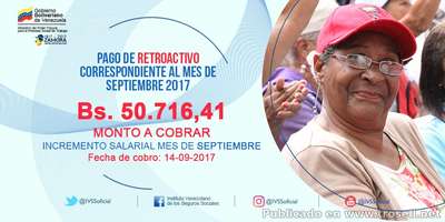 #CorreLaVOZ #Pension #IVSS pagará retroactivo mañana Jueves 14 de Septiembre de 2017