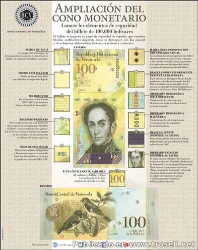 #3Nov Conoce las características de Seguridad del nuevo Billete de 100 mil Bolivares