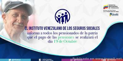 #AvisoOFICIAL #Cronograma de #Pago Pension Octubre de 2017 IVSS