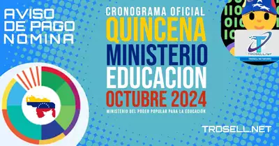 QUINCENA DEL MINISTERIO DE EDUCACIÓN OCTUBRE DE 2024 AVISO OFICIAL