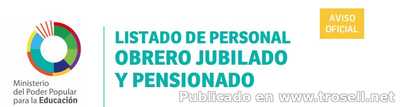 LISTADO OBREROS JUBILADO Y PENSIONADO MPPE 2023✅