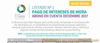 1ER Y 2DO LISTADO DE PAGO DE INTERESES DE MORA DE PRESTACIONES SOCIALES