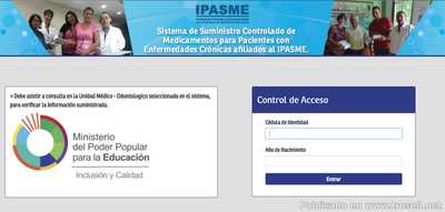 REGISTRO PARA RECIBIR MEDICAMENTOS VIA IPASME MINISTERIO DE EDUCACION