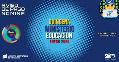 QUINCENA DEL MINISTERIO DE EDUCACIÓN ENERO DE 2024 AVISO OFICIAL