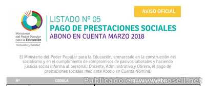 ENTÉRATE LISTADO SINCERADO No 5 DE PRESTACIONES SOCIALES MINISTERIO DE EDUCACIÓN 2018