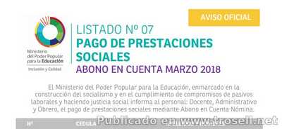 ENTÉRATE LISTADO SINCERADO No 7 DE PRESTACIONES SOCIALES MINISTERIO DE EDUCACIÓN 2018