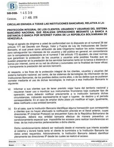 BLOQUEO DE CUENTAS A VENEZOLANOS EN EL EXTERIOR