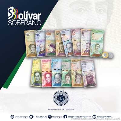 Billetes igual o superior a 1000 Bs podrán coexistir con el Bolívar Soberano